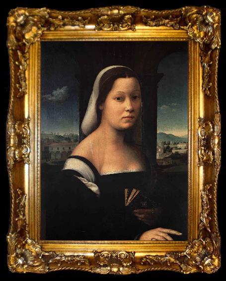 framed  Ridolfo Ghirlandaio Portrait of a Woman, ta009-2
